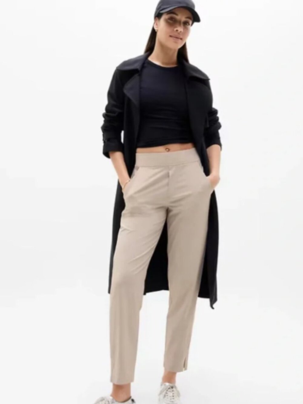 Athleta Brooklyn Mid Rise Ankle Pant Beige Size 4